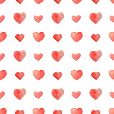 Güzel suluboya kalpleri Dikişsiz desen