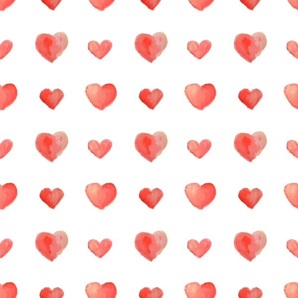 Seamless pattern of beautiful watercolor hearts — Stock Photo, Image