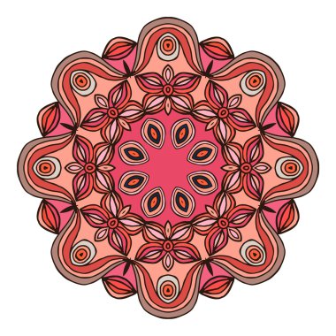 Mandala. Vektör süsleme, renkli yuvarlak tasarımınız için dekoratif öğe