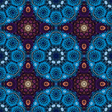 Mandalalar ile Seamless modeli. Vektör süsleri, arka plan