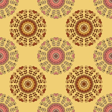 Güzel mandalalar ile Seamless modeli. Vektör çizim