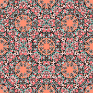 Güzel mandalalar ile Seamless modeli. Vektör çizim