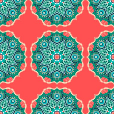 Güzel mandalalar ile Seamless modeli. Vektör çizim