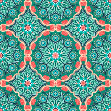 Güzel mandalalar ile Seamless modeli. Vektör çizim