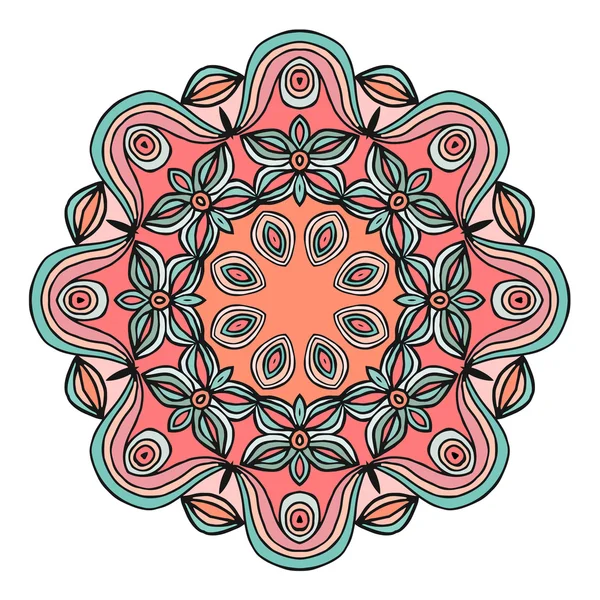 Mandala. Adorno vectorial, colorido elemento decorativo redondo para su diseño — Vector de stock