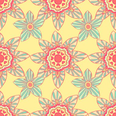 Güzel çiçekler, arka plan ile Seamless Modeli