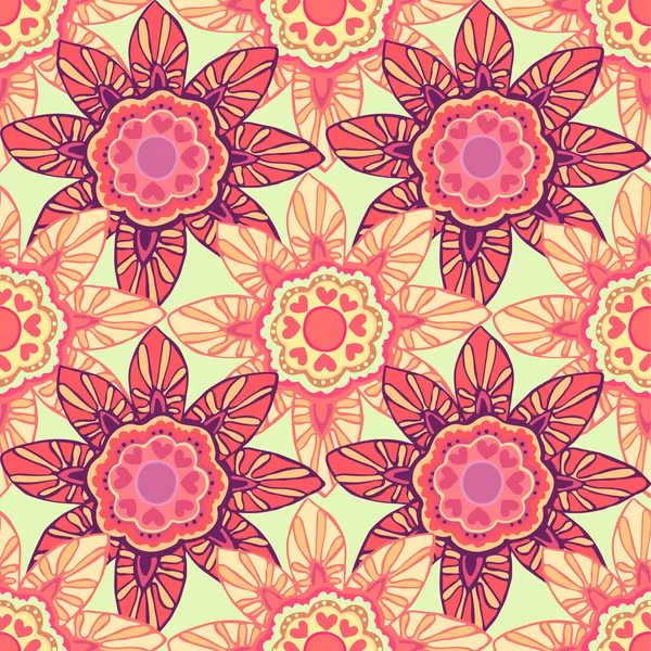 Nahtloses Muster mit schönen Blumen, Hintergrund — Stockvektor