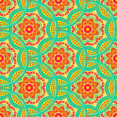 Mandalalar ile Seamless modeli. Vektör süsleri tasarımınız için modaya uygun renklerde