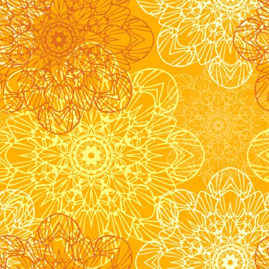 Seamless modeli. Güzel renklerde dekoratif çiçek desenli. Vektör çizim