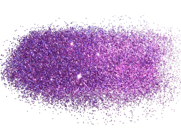 Paarse glitter sparkle op witte achtergrond met plaats voor uw tekst — Stockfoto