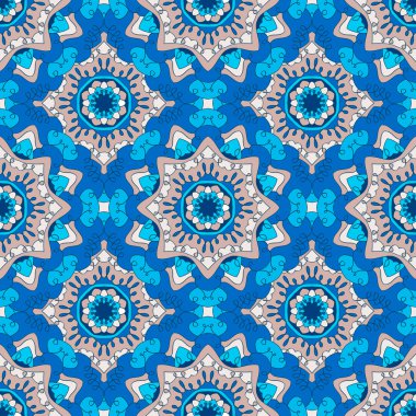 Seamless modeli. Güzel renklerde dekoratif desen. Vektör çizim