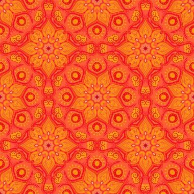 Güzel mandalalar şeftali renkleri ile Seamless modeli. Vektör çizim