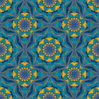 Güzel mandalalar ile Seamless modeli. Vektör çizim