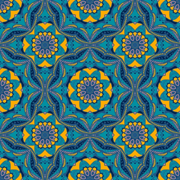 Seamless mönster med vackra Mandalas. Vektor illustration — Stock vektor