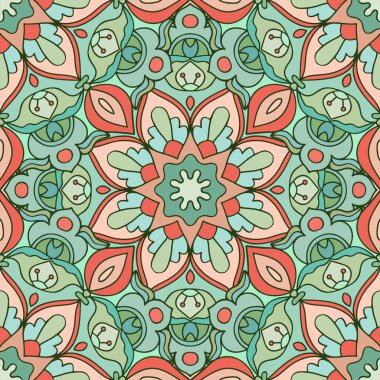 Seamless modeli. Güzel renklerde dekoratif desen. Vektör çizim