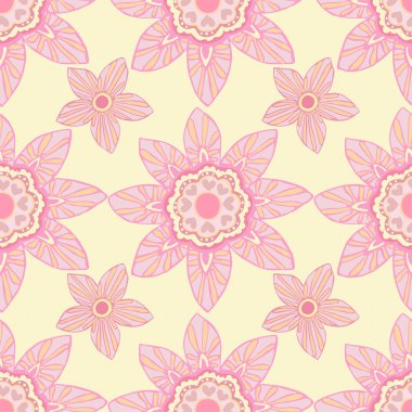 Güzel çiçekler, arka plan ile Seamless Modeli