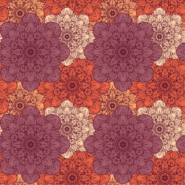 シームレス パターン。美しい色で装飾的な花模様。ベクトル図 — ストックベクタ