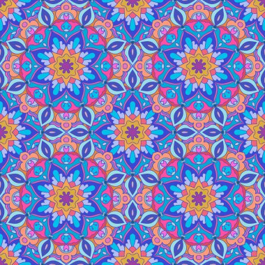 Seamless modeli. Güzel renklerde dekoratif desen. Vektör çizim