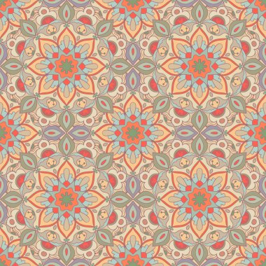 Seamless modeli. Güzel renklerde dekoratif desen. Vektör çizim