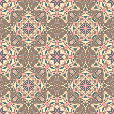 Seamless modeli. Vintage renklerde dekoratif desen. Vektör arka plan