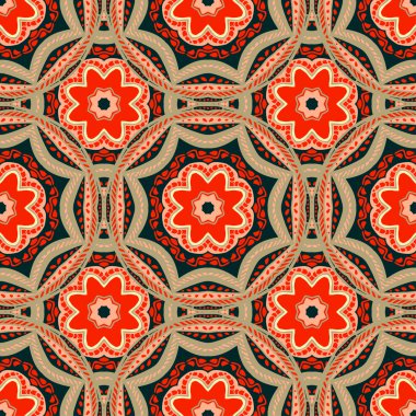 Seamless modeli. Parlak renklerde dekoratif desen. Vektör arka plan