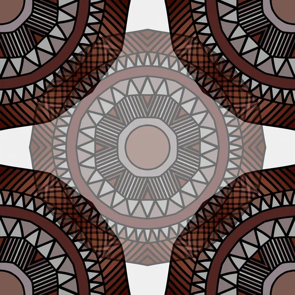 Seamless mönster. Etniska dekorativa mönster i bruna färger. Boho stilen. Vektor illustration — Stock vektor