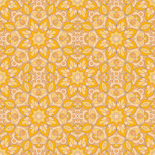 Бесшовный шаблон. Декоративный узор в красивых цветах абрикоса. Векторная иллюстрация
