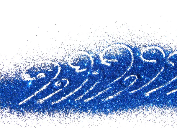 Metniniz için yer beyaz zemin üzerine mavi glitter soyut dalgaları — Stok fotoğraf
