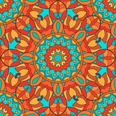 Seamless modeli. Güzel parlak renklerde dekoratif desen. Vektör çizim