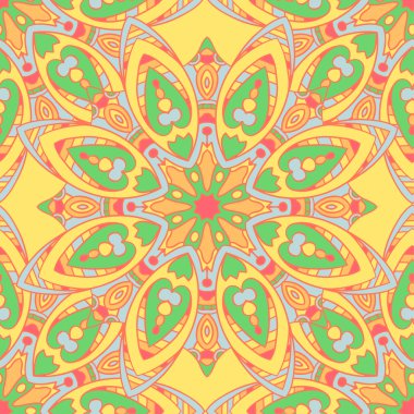 Seamless modeli. Güzel renklerde dekoratif desen. Vektör arka plan