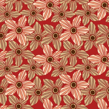 Güzel çiçekler, arka plan ile Seamless Modeli