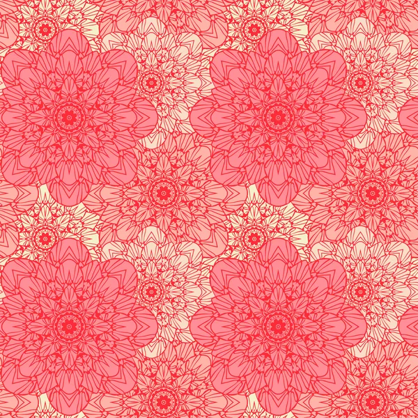 シームレス パターン。美しい色で装飾的な花模様。ベクトル図 — ストックベクタ