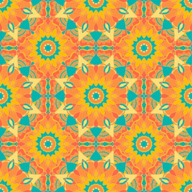 Seamless modeli. Dekoratif desen mandalalar ile. Vektör arka plan