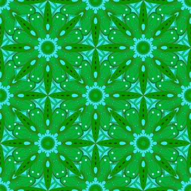 Mandalalar parlak renkler ile dekoratif seamless modeli. Vektör arka plan. Kağıt, scrapbooking, baskı, davet ve diğer sarma için kullanılabilir