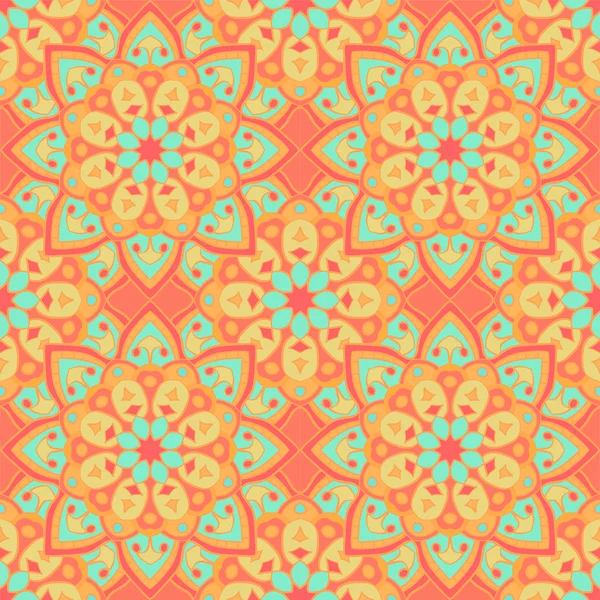 Kusursuz desen. Güzel renklerde mandalalarla dekoratif desen. Vektör arkaplanı