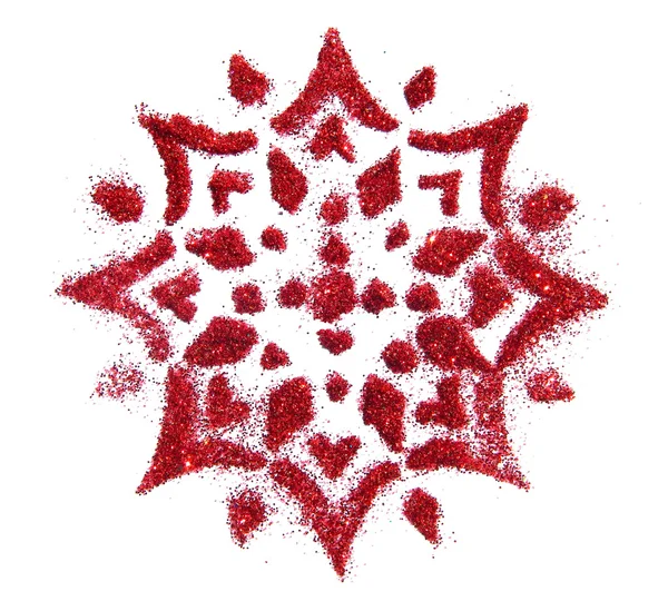 Όμορφη Μάνταλα Κόκκινο Γκλίτερ Διακοσμητικό Μοτίβο Για Σχέδιό Σας — Φωτογραφία Αρχείου