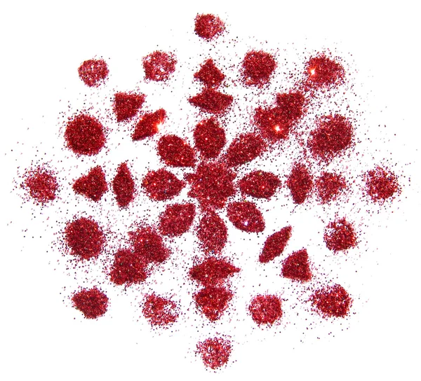 Prachtige mandala van rode glitter. Decoratief patroon voor uw ontwerp. — Stockfoto