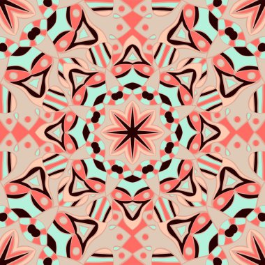 Seamless modeli. Güzel renklerde dekoratif desen. Vektör arka plan