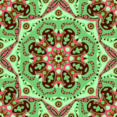 Renklerde güzel mandalalar ile dekoratif seamless modeli. Vektör arka plan. Kağıt, scrapbooking, baskı, davet ve diğer sarma için kullanılabilir