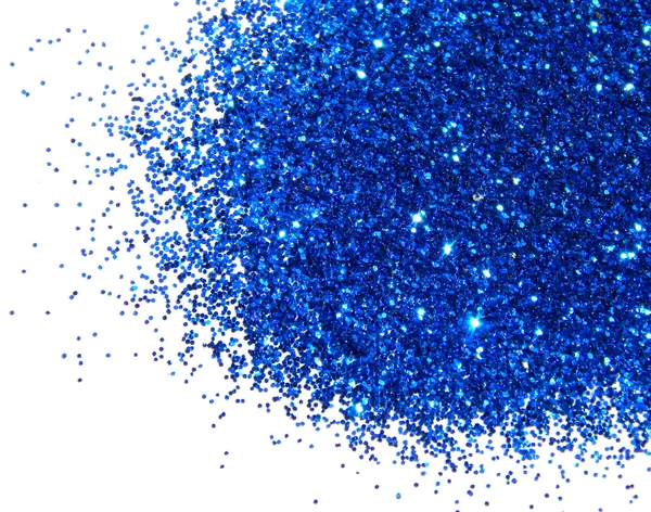 Niebieski glitter sparkle na białym tle — Zdjęcie stockowe