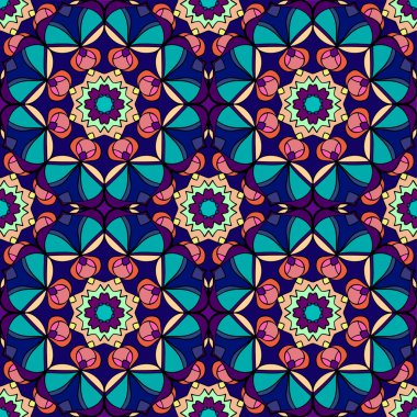 Seamless modeli. Güzel renklerde dekoratif desen. Vektör arka plan