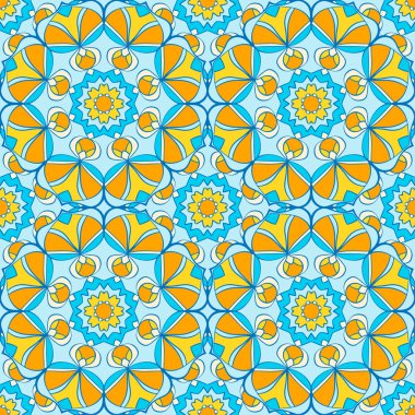 Renklerde güzel mandalalar ile Seamless modeli. Vektör arka plan