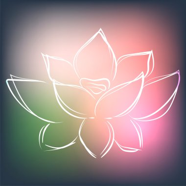 Lotus vektör çizim modern ilginç renklerde arka plan