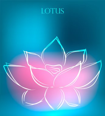 Arka plan ile lotus güzel renkler, vektör çizim