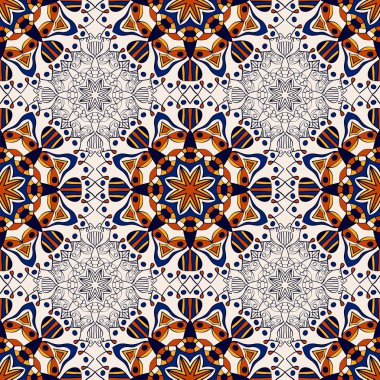 Mandalalar tasarımınız için güzel renklerde ile Seamless modeli. Vektör arka plan