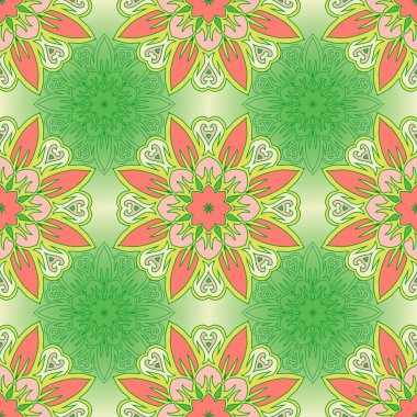 Mandalalar tasarımınız için güzel renklerde ile Seamless modeli. Vektör arka plan