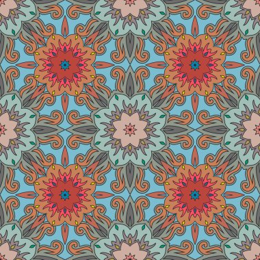 Seamless modeli. Güzel renklerde dekoratif desen. Vektör arka plan