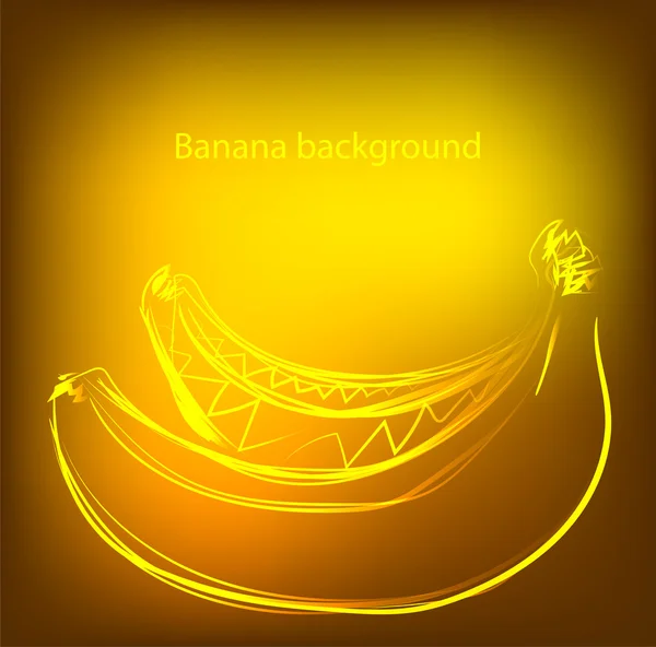 美しい色のバナナと背景、ベクトルイラスト — ストックベクタ