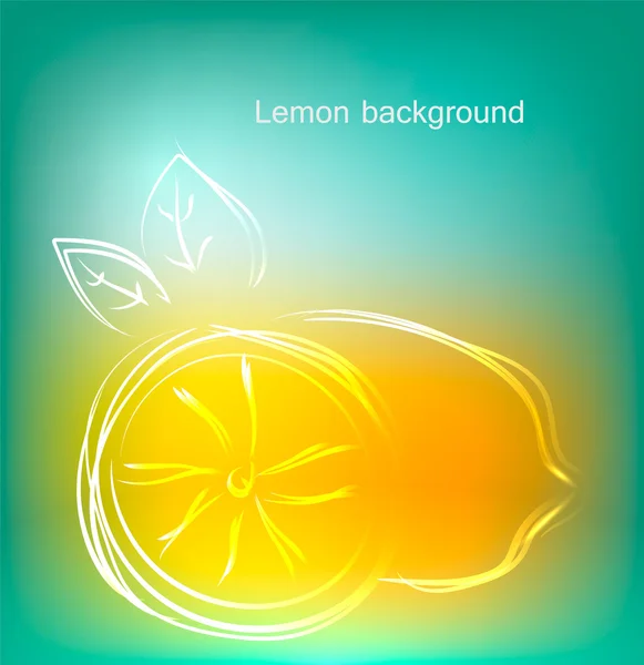 美しい明るい色のレモンと背景,ベクトルイラスト — ストックベクタ