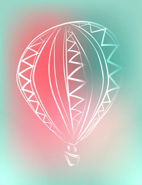 Fundo com balão de ar no céu, ilustração vetorial em cores bonitas — Vetor de Stock